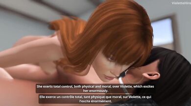 Shemale Wife's Domination of a Young Submissive Tied to the Bed