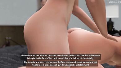 Shemale Wife's Domination of a Young Submissive Tied to the Bed