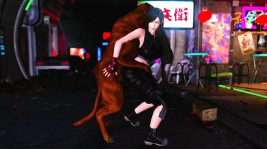 'Busty Tifa and her Doggy Dolls: Canine Service Station'