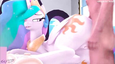 Fart-filled Princess Celestia Gets Pounded From The Side