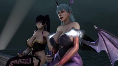Halloween Honeys - Morrigan, Aensland and Nyotengu's Onagi Adventure
