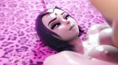 Starfire and Raven's Threesome Orgy in Full 3D Action!