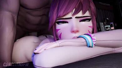 'Tracer's Frenzied Orgasmic Adventure with D.Va (Hentai Video)'