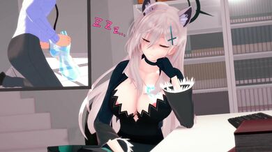 'Breast-licking nipples with Shiroko'