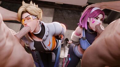 Tracer & D.Va Part 1 [TheCount][NO WM] - Lesbian Lovers Take On Each Other's Butts With Pleasure
