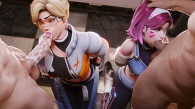 Tracer & D.Va Part 1 [TheCount][NO WM] - Lesbian Lovers Take On Each Other's Butts With Pleasure