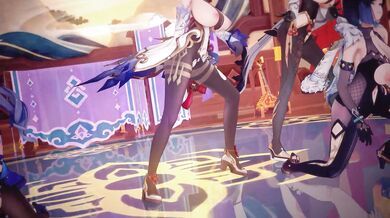 Megan & Keqing - the lesbian orgy with Yelan and Ningguang - empire