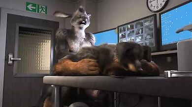 'Security officer gets fucked by Hans Richter in the office'