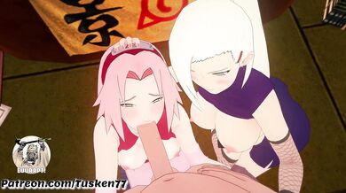 'Blowjob Teacher Ino Yamanaka Schools Sakura Haruno in a Hentai Classroom'