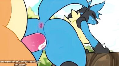 - Lucario's Anal Penetration with Charizard's Monstrous Dick