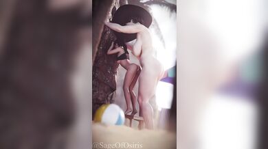 Beach Bitches: Lady Dimitrescu and Claire Redfield get wet and wild!