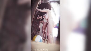 Beach Bitches: Lady Dimitrescu and Claire Redfield get wet and wild!