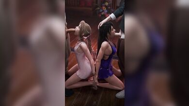 Tifa and Aerith's Lesbian Double Date Orgy [explicit]