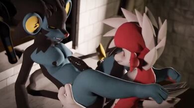 Dominating the Den with their Dicks: A Wolf and a Luxray Show Off their Supernatural Sizes in a Night of Passionate Pleasure