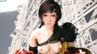 Naughty Yuffie's Teasing Wardrobe Malfunction