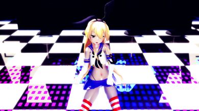 Hamselvish's Horny Touch on Shimakaze's Body in 'R15 MMD'