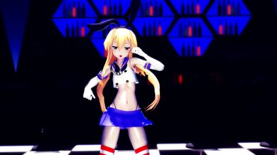 Hamselvish's Horny Touch on Shimakaze's Body in 'R15 MMD'