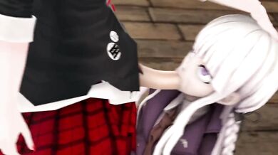 'Busty office lady Junko sinks her teeth into Kyoko's juicy pussy while she screams in pleasure.'