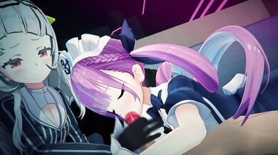 'The Forbidden Love of Murasaki Shion and Minato Aqua in Hololive with Robin00'