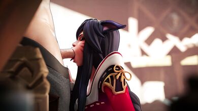 Ahri's Throat Cum Gusher [4K]