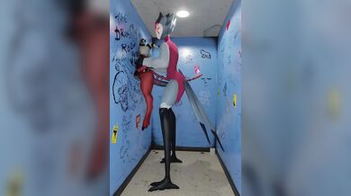 'Tentacle Love in the Bathroom: Stolas and Moxxie with Chocoscorner, nap's art & Valorlynz [Hentai Porn]'