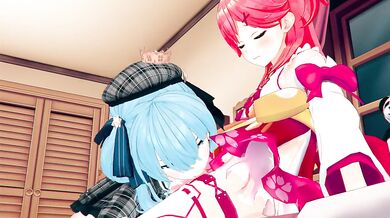 Hentai Holo Live Action with Sakura Miko and Suisei Hoshimachi