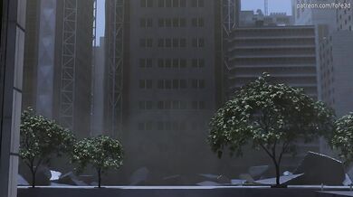 Massive Female Tracer Ravages Metropolis in Anime Fashion