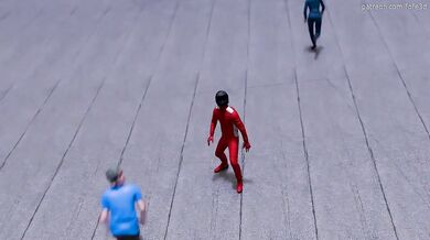 Massive Female Tracer Ravages Metropolis in Anime Fashion