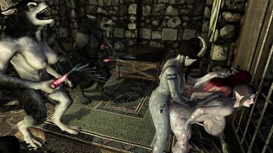 Futa werewolves drenched in wet cum