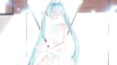 Miku and Rin share a passionate lap tap love scene in HD.