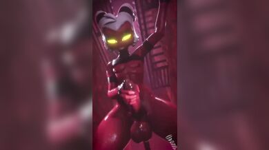 Big Red Moxxie Jizzes on Screen with SFM Rim Jobs!