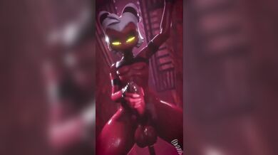 Big Red Moxxie Jizzes on Screen with SFM Rim Jobs!