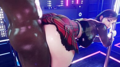 Busty Chun-li's Gothic Transformation into a Black Cock Slut