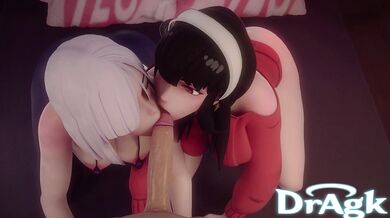 Yor and Fiona's Drag Kissing Session