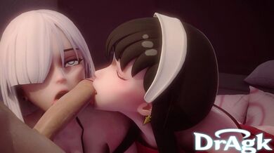 Yor and Fiona's Drag Kissing Session