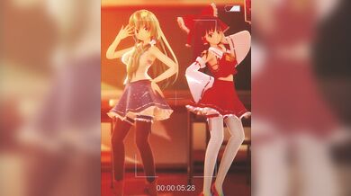 'Sanae and Reimu School Photoshoot - Sexdance Remake - PCCG No Pubic Hair version'
