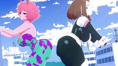 Mina and Ochaco Catch a Criminal [ScragBoy] in the Trap!