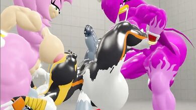 Two horny babes, Amy and Wave, take on their cock-hungry friend Tangle in a hot threesome!