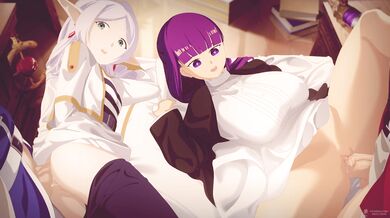 Undressed Frieren and Fern's Nekololisama