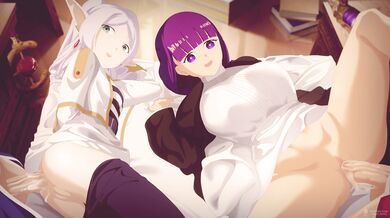 Undressed Frieren and Fern's Nekololisama