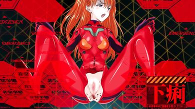 Asuka takes a massive dump in her EVA mech while on mission