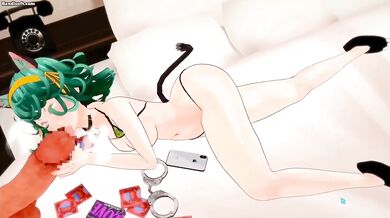 'Erupting volcano Tatsumaki blows Blast's cock as thanks for saving her'