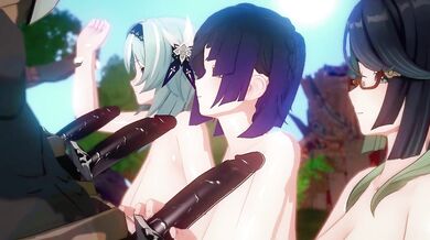 Eula's Threesome with Xianyun and Yelan in a Hilarious Hardcore Fuck Fest