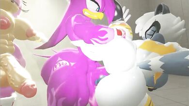 Watch Amy, Wave and Tangle play with their vibrators in this hot lesbian threesome!