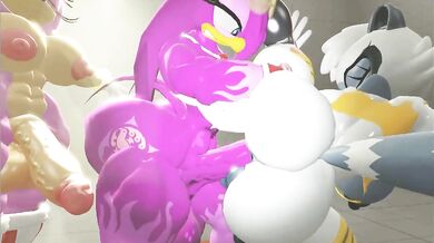 Watch Amy, Wave and Tangle play with their vibrators in this hot lesbian threesome!