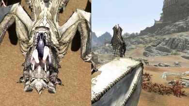 Dragon devours helpless prey in voracious feeding frenzy.