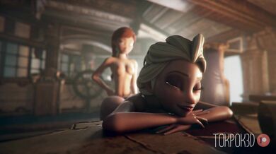 Frozen Fuck Fest: Anna and Elsa's 3D Threesome