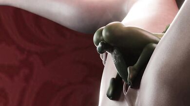 Alcina Dimitrescu's Ass is Pounded by a Futa Goblin's Dick