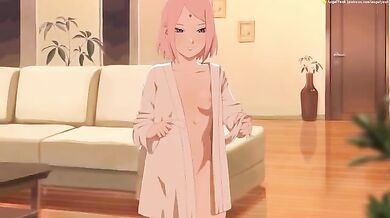 'Sakura's Splendid Scissoring Session with Naruto and Hinata!'