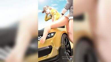 Sexy Cindy Gets Assfucked on Top of a Shiny Sports Car